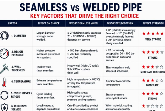 Seamless vs welded pipes